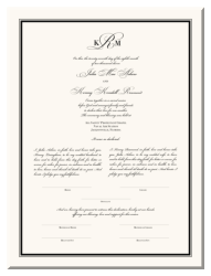 Wedding Marriage Certificate - Traditional Monogram
