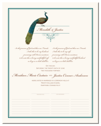 Marriage Certificate with Birds