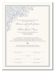 Marriage Certificate with Snowflakes