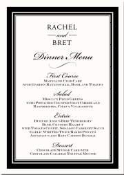 wedding menu card