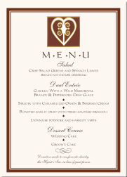 African Wedding Menu Cards