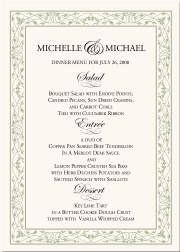 wedding menu