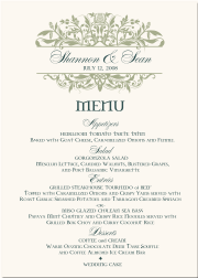 Celtic Wedding Menu Cards