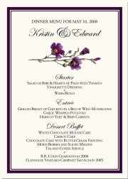 Flower Graphic Wedding Menus