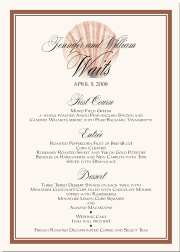 Beach & Destination Wedding Menu Card