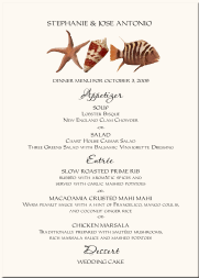 Fish Ocean Theme Wedding Menu Card