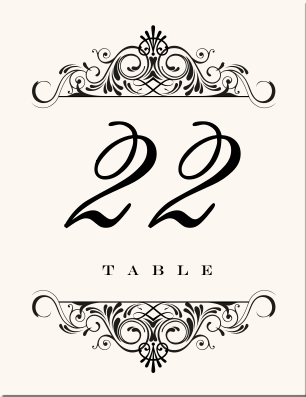 Accodian Wedding Table Number Card