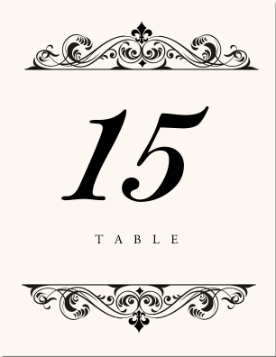 Fancy Brandy Wedding Table Number