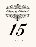 Fancy Brandy Wedding Table Number