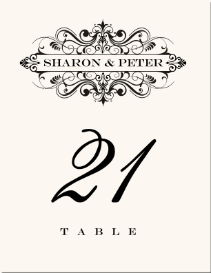Vintage Style Table Card for Wedding