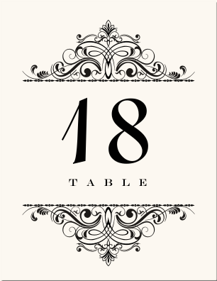 Oki Sun Wedding Table Number