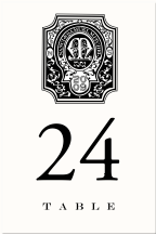 Russian Stamp Wedding Table Number