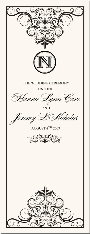 Vintage Monogram Wedding ProgramsWedding Ceremony ProgramsChurch Order of