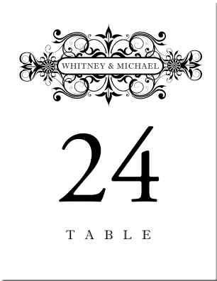 Time Machine Retro Wedding Table Number