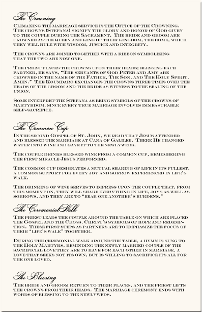 Greek Orthodox Wedding Program ExampleWedding DirectoriesOrder of 