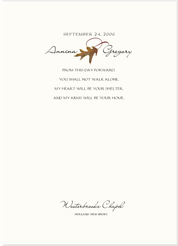 White Oak Twist Wedding Program