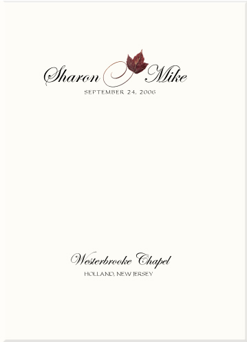 fall wedding programs