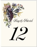 Wedding Table Number with Grapes