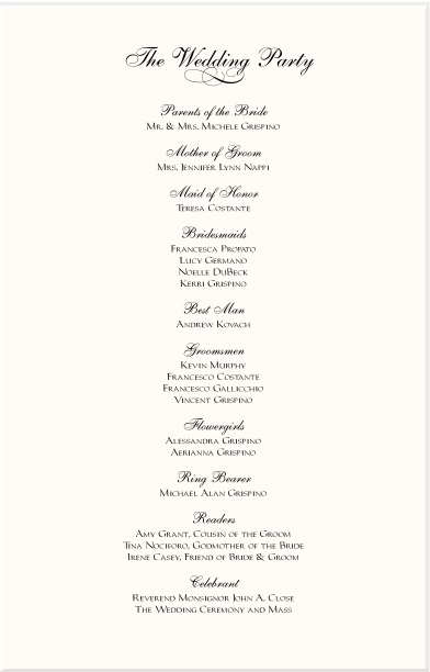 Programs For Church Wedding Examples