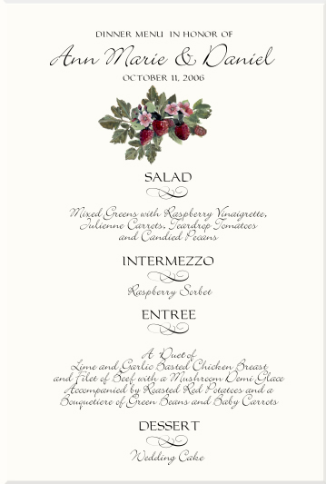 How to Choose the Wedding Reception Menus Wedding Reception Menus Cards