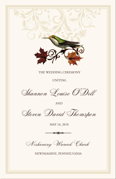 Fall Indy Flourish Wedding Program