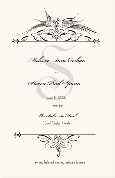 Bird Themed Wedding ProgramsWedding Ceremony ProgramsChurch Order of 
