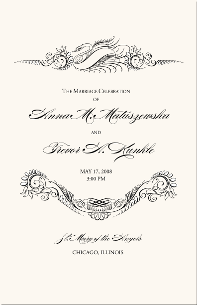 Bird Themed Wedding ProgramsWedding Ceremony ProgramsChurch Order of 