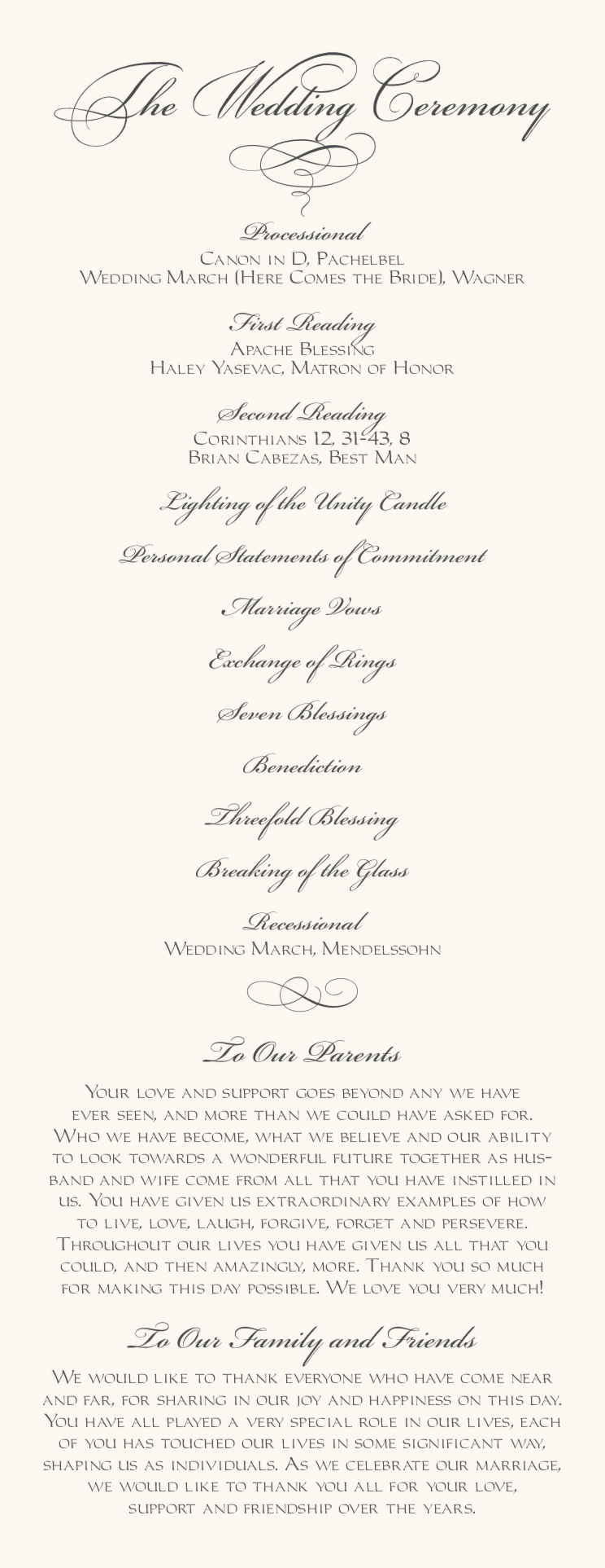 Wedding Programs Examples Colored Wedding Dresses