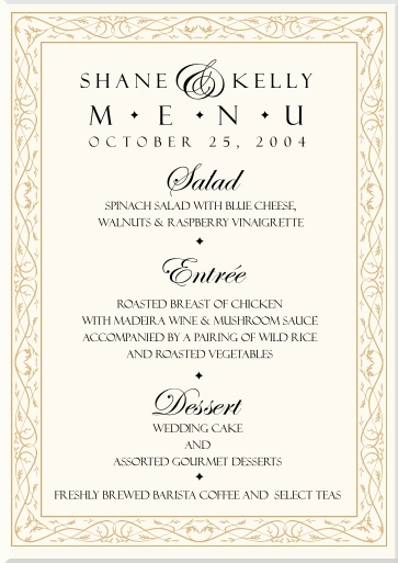 Menu Card EdwardianFelix Tilting