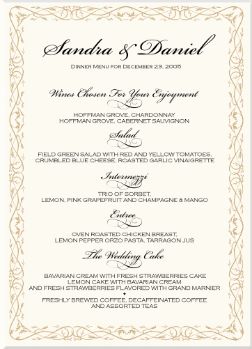 Menu CardsWedding Menu CardsWedding Reception MenusCalligraphy Menu CardsWedding Menu CardsWedding Reception MenusCalligraphy