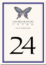 Butterfly Illustration Table Number Wedding Border