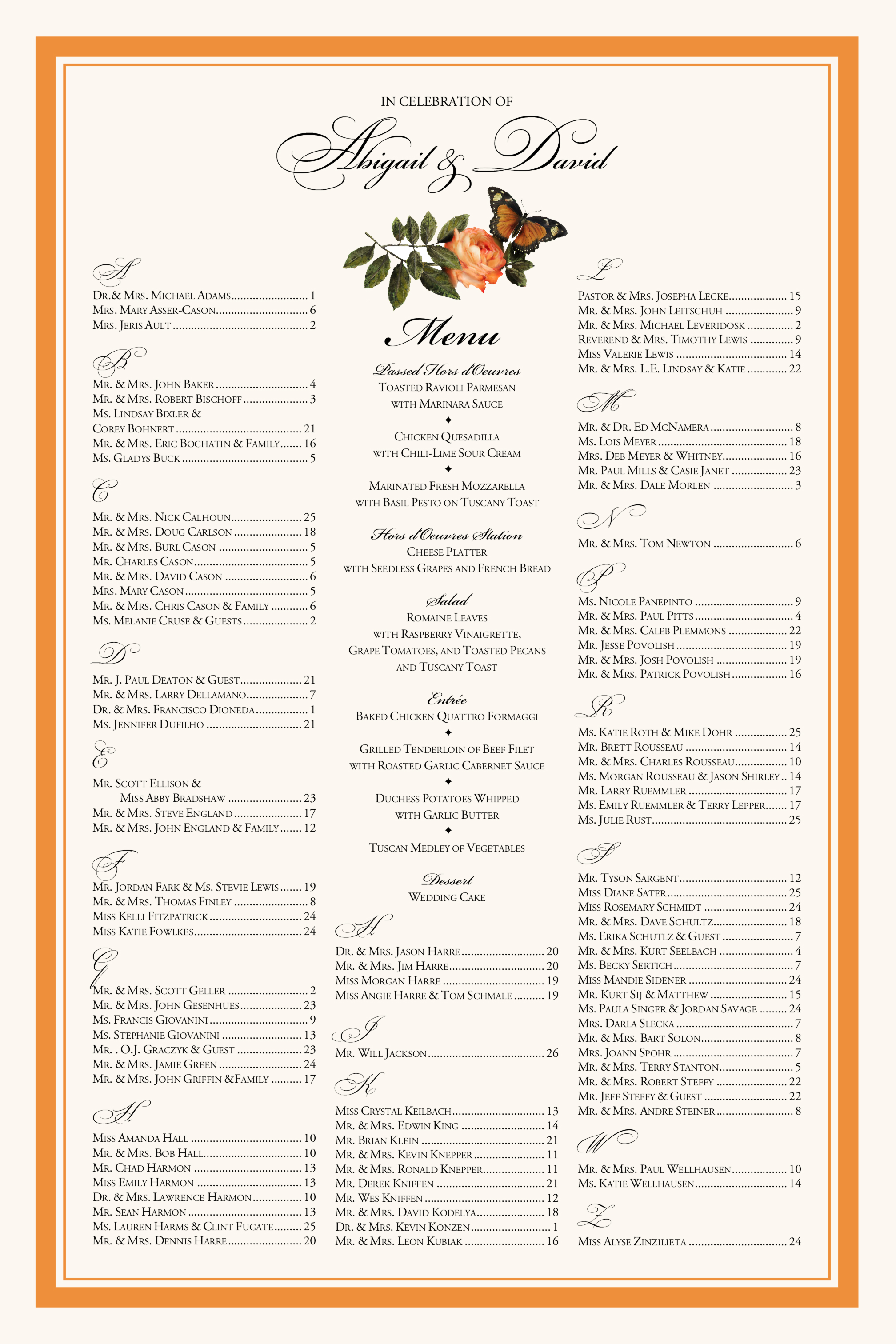 Wedding Seating Chart Ideas