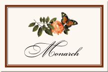 Wedding Table Names Floral FLower Peach Rose Monarch Butterfly Illustration Border