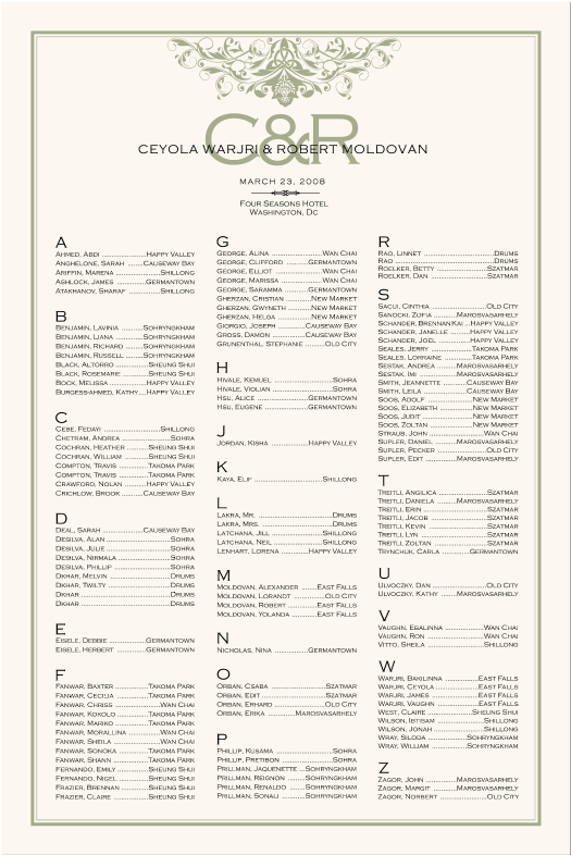 Irish Wedding Seating ChartCeltic Wedding Seating ChartIrish Wedding 