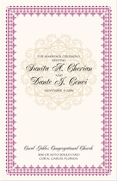 Catholic Wedding Ceremony Program Free Template