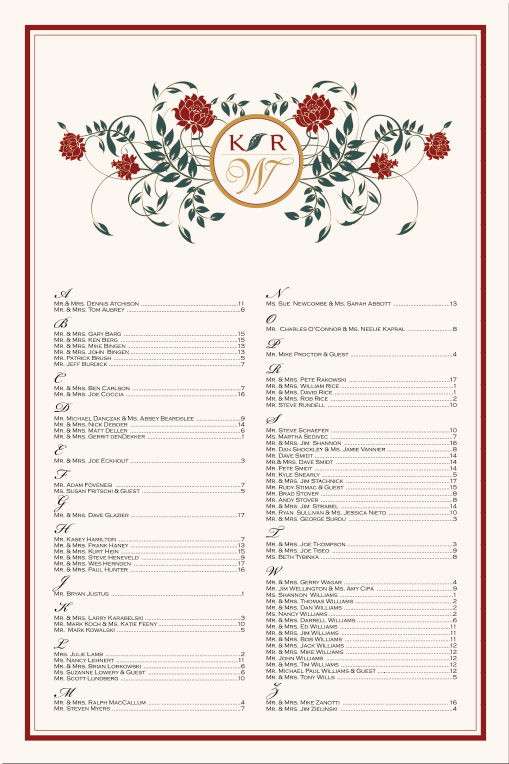 Paisley Wedding Seating ChartIndian Wedding Guest Seating ChartPaisley 
