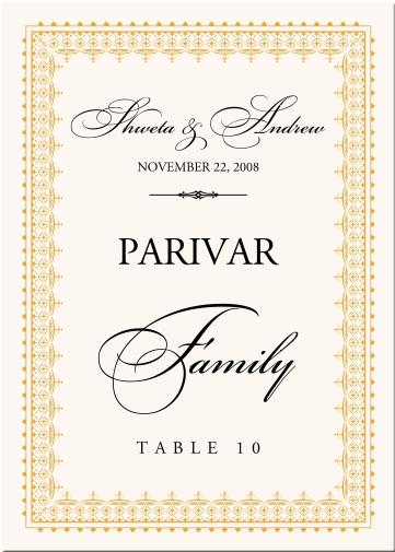 PaisleyBuddhistHindu Wedding Table CardsIndian Table Card DesignsFusion 