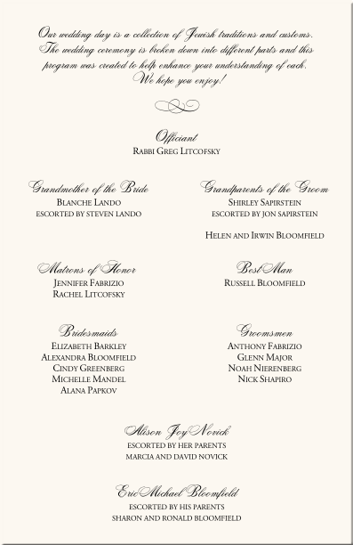 Wedding Program Wedding Program