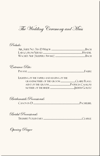 Rose Wedding Program ExamplesWedding Program WordingWedding Ceremony 