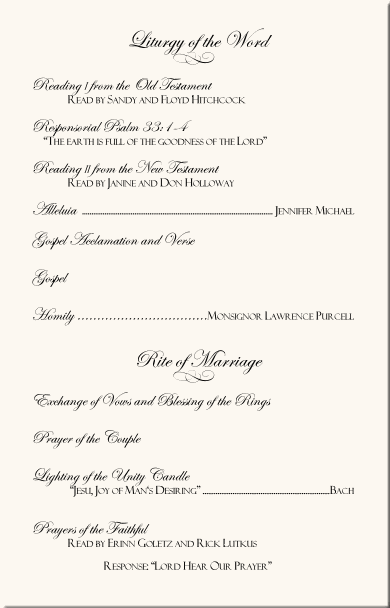 Rose Wedding Program ExamplesWedding Program WordingWedding Ceremony 