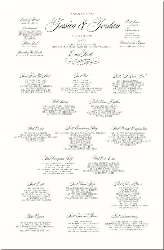 Memorabilia Table Names Seating Chart Splendid Swirl Castallar Table Names