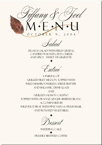 Menu Card Splendid Felix Tilting Fonts