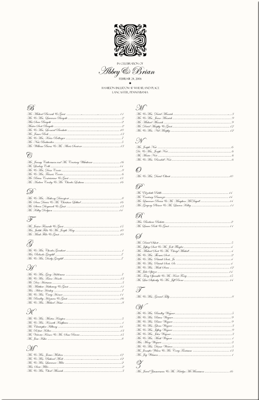 Catholic Wedding Seating ChartCeltic Wedding Seating ChartIrish Wedding 