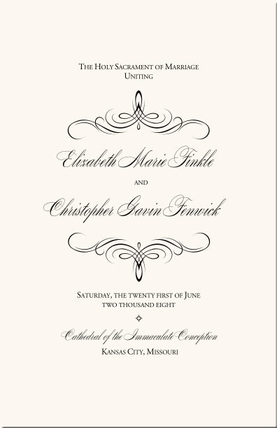 Flourish Mongram Catholic Mass Wedding CeremonyCatholic Wedding 