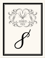 Swirly Heart Wedding Table Number 