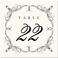 Swirly Border Table Card for Wedding