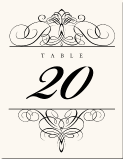 Fancy Flourish Wedding Table Number 1