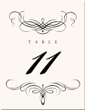 Wedding Table Number with Swirls Flourish 8