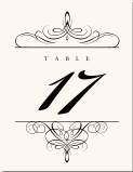 Pretty Wedding Table Number Flourish 2