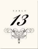 Flourish Wedding Table Number